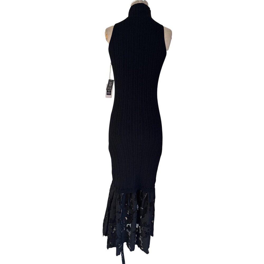 SAYLOR Rhiannon Dress in Black Small New Womens Midi knit - Picture 7 of 15